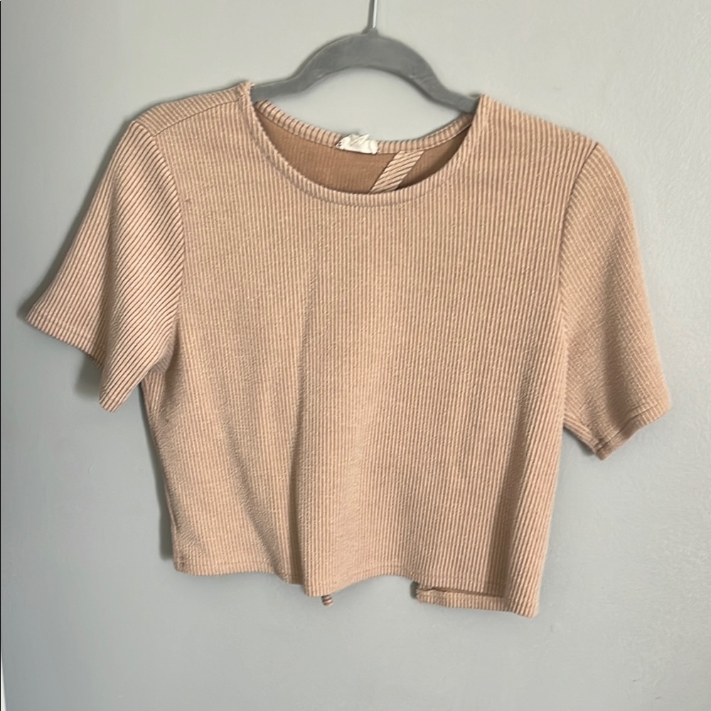 Ribbed Tan Women's Top